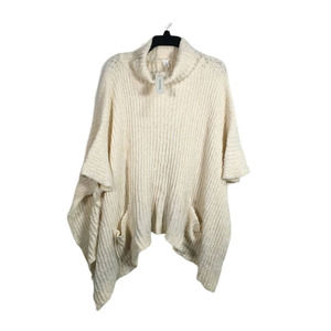 Francesca's Chenille Pullover Fringe Shawl - Women's One Size- Ivory